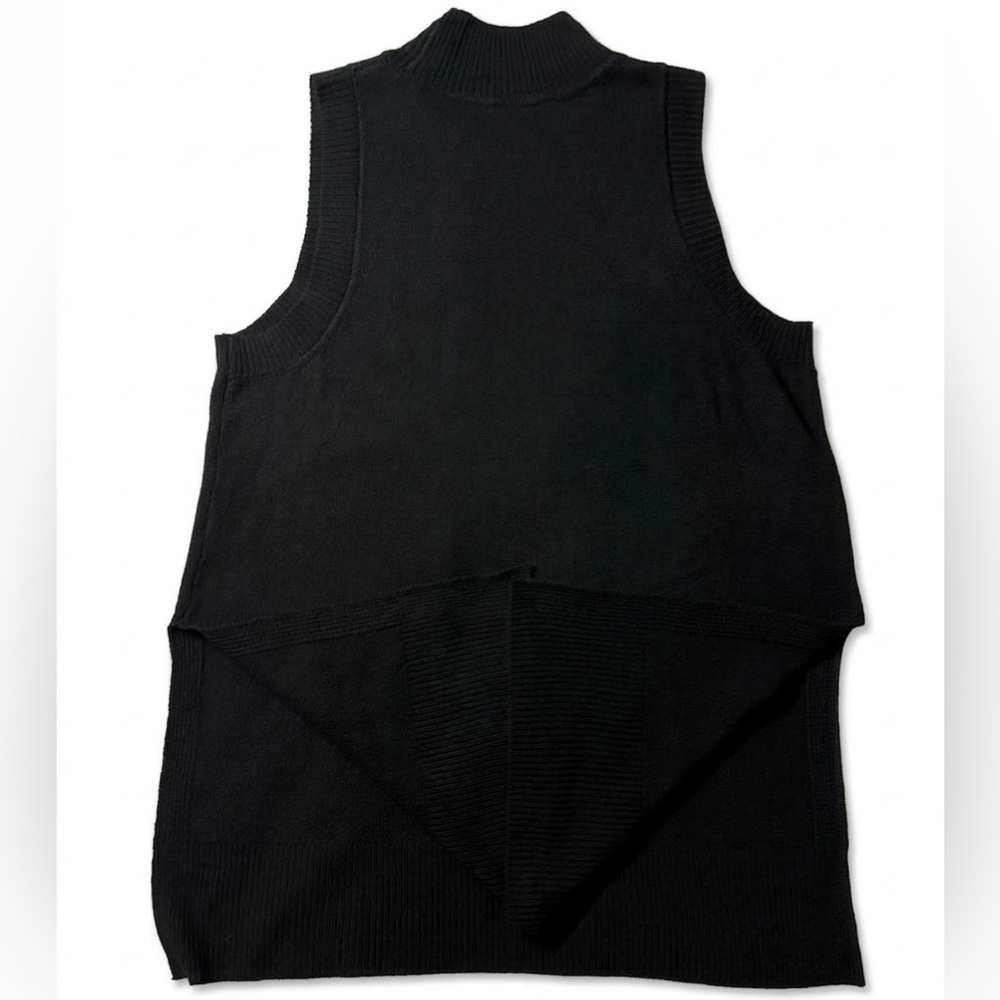 Ophelia Roe Sleeveless Black Turtleneck Mini Dress with Side Slit - Picture 9 of 13